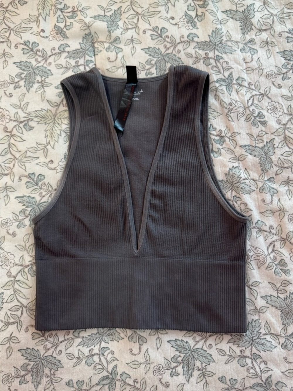 Urban Outfitters Grey Ribbed Bra Top